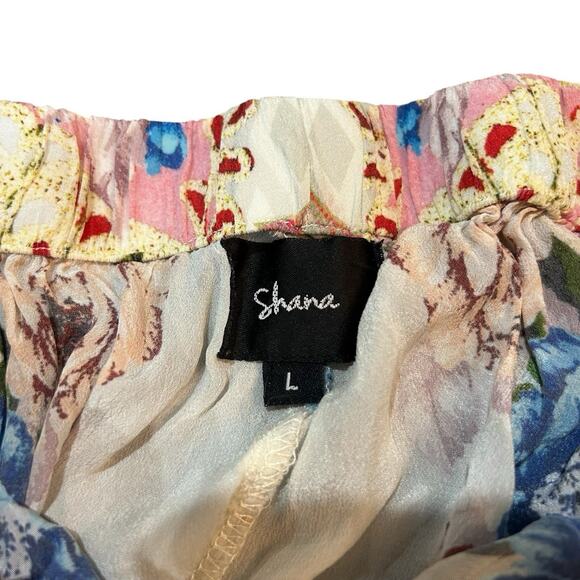 Shana Viscose Silk Pants Size Large Floral Baggy Relaxed Colorful Bohemian - Picture 2 of 8